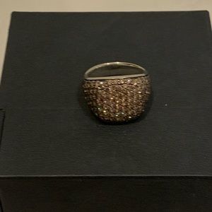 DAVID YURMAN STERLING CHEVRON BABD WITH COGNAC DIAMONDS